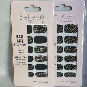 Believe Beauty Nail Art Stickers Lot of 2(ASSORTED)